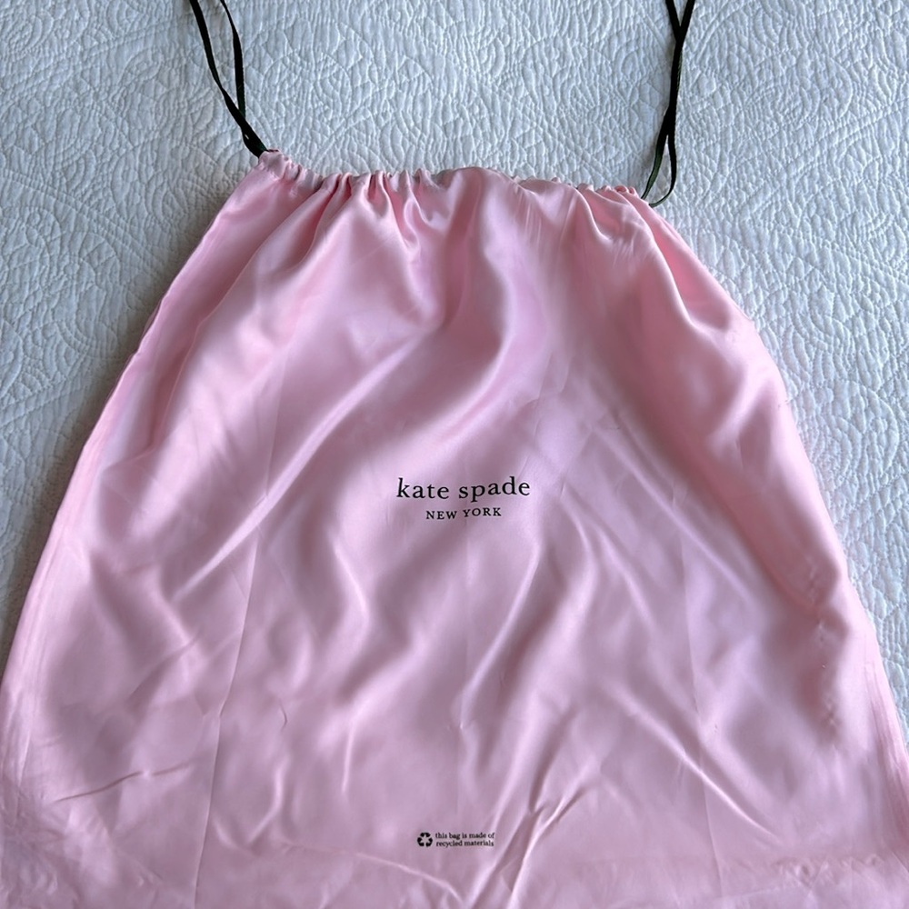 Satin Kate Spade drawstring bag 18” x 18” new never used